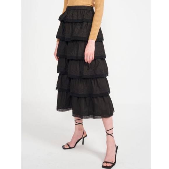 EN SAISON Women's Black Louis Midi Skirt - Picture 3 of 13